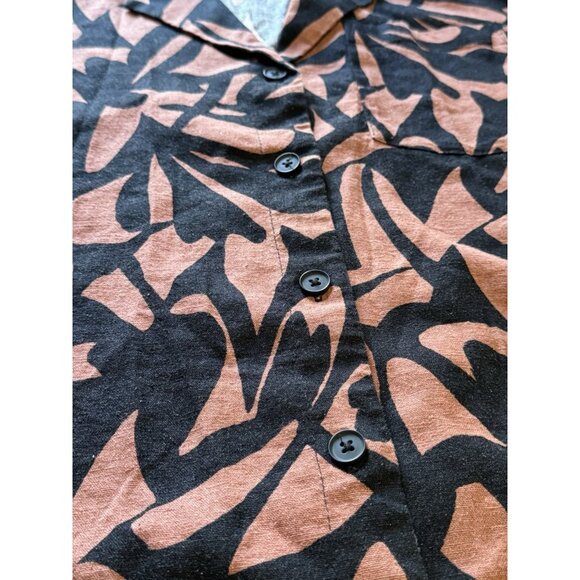 A New Day Linen Blend‎ Blouse Top Size XL Floral Short Sleeve Button *Like New* - Picture 5 of 9